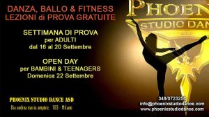 settimana di prova gratuita e open day phoenix studio dance